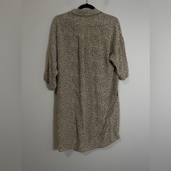 Whistles Womens Dress Size Medium Tan Leopard Print V Neck Short Sleeve Mini - Picture 4 of 10
